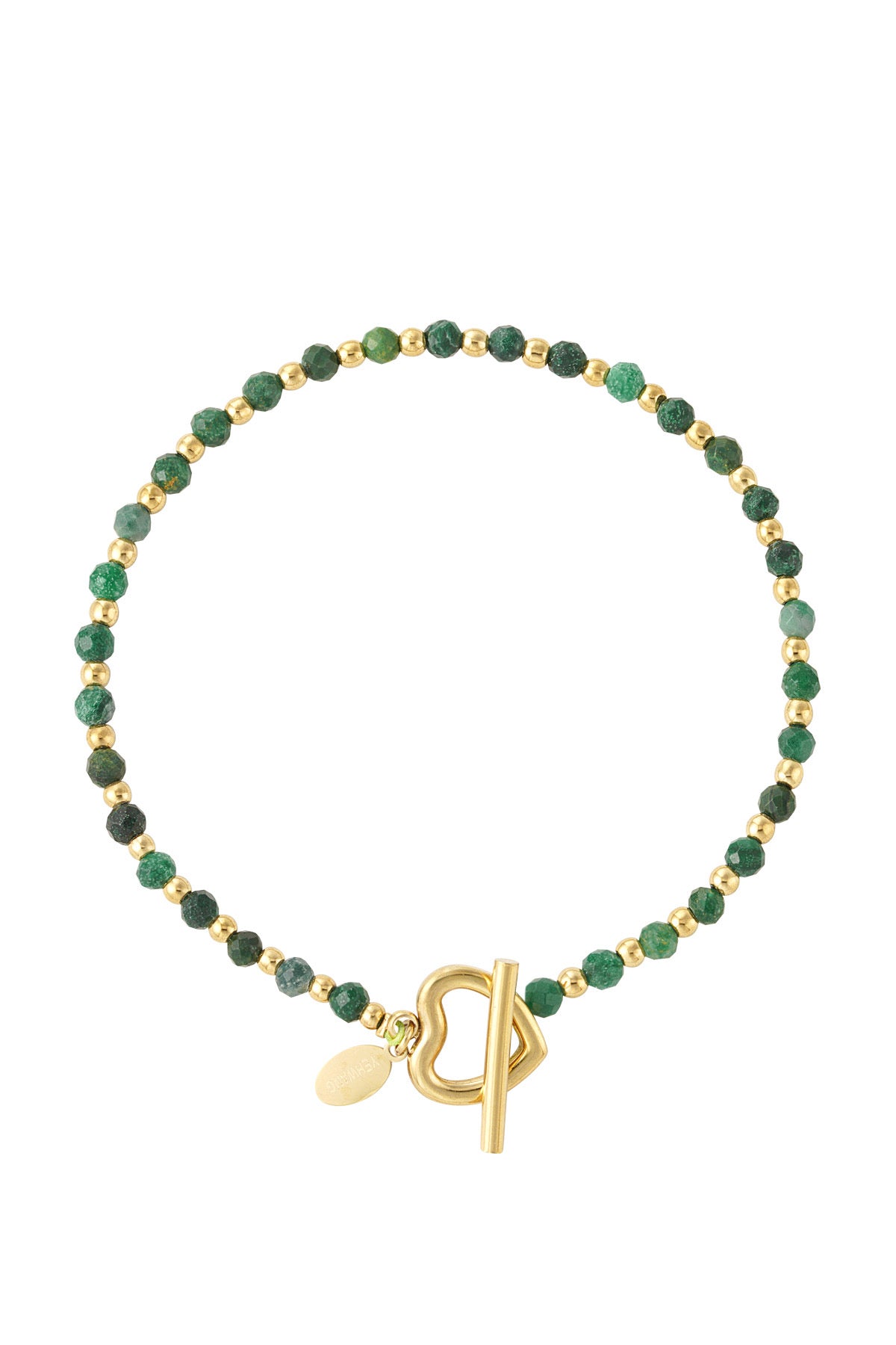 Golden Heart Bracelet -Waldgrün