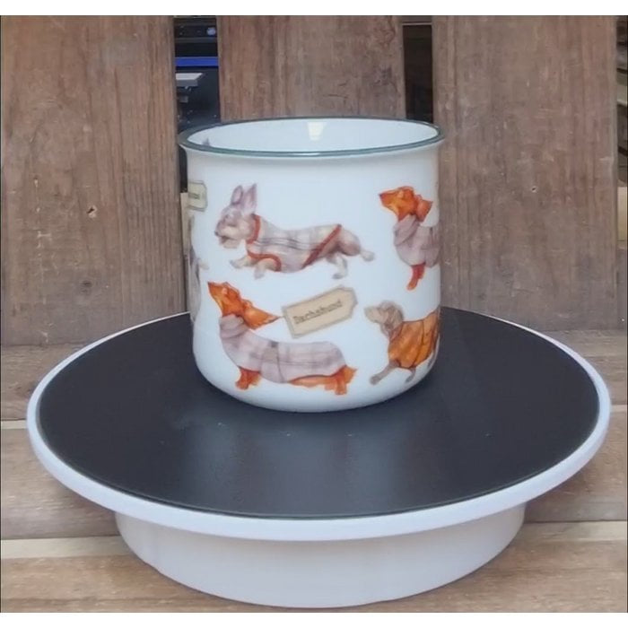 Dackel Kaffeebecher Steingut