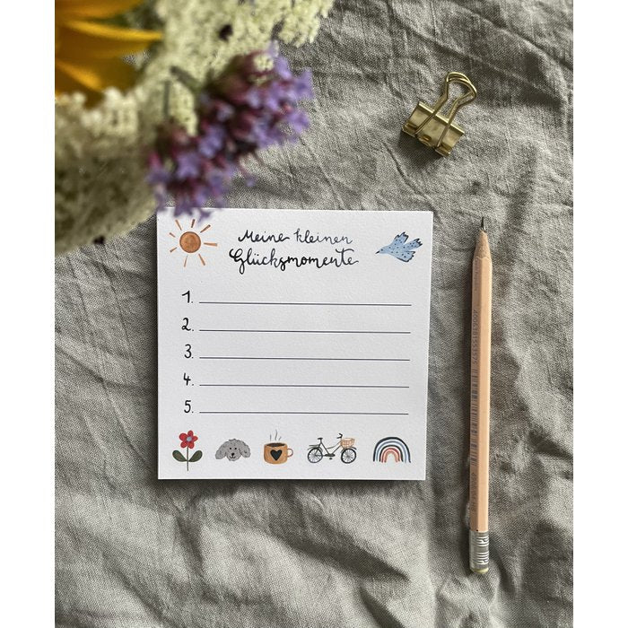 Glücksmomente Block, Dankbarkeitstagebuch, Achtsamkeit, Notizblock für schöne Momente, Glückstagebuch