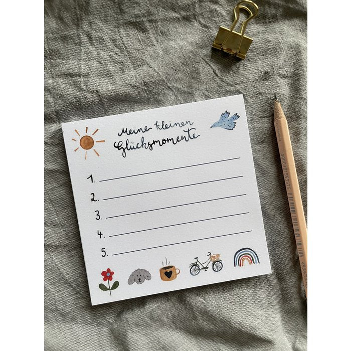 Glücksmomente Block, Dankbarkeitstagebuch, Achtsamkeit, Notizblock für schöne Momente, Glückstagebuch