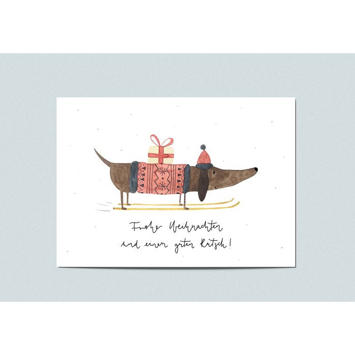 Weihnachts Dackel mit Buch