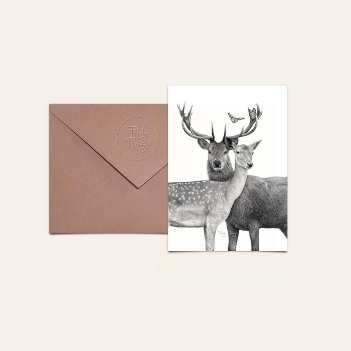 Postkarte mit Umschlag Mr. & Mrs. Deer