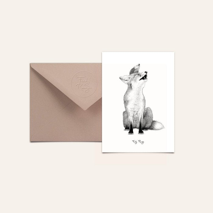 Postkarte mit Umschlag Fuchs & Igel