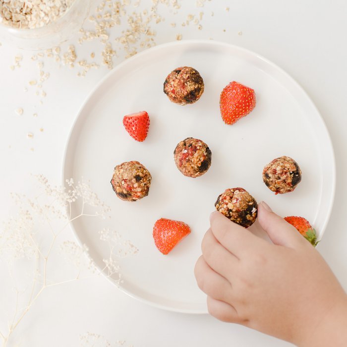 Bio-Mischung Bio-Energiekugeln Erdbeere für Kinder