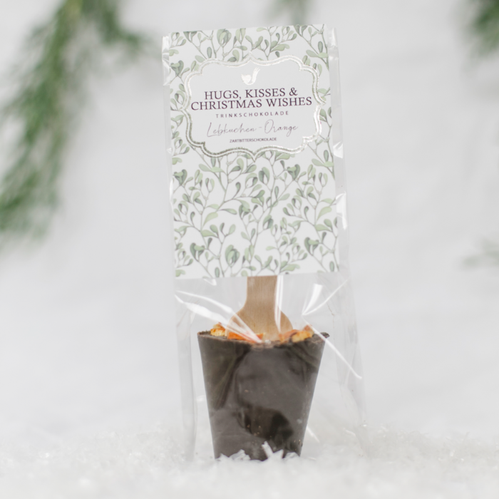 Trinkschokolade Lebkuchen Orange "Hugs, Kisses & Christmas Wishes"
