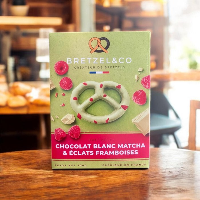 Brezel White Chocolate Matcha - Himbeer -Chips