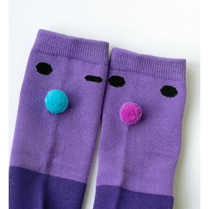 Bommelnasen Stiefelsocke Lila