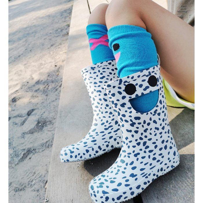 Smiley Stiefelsocke Blau