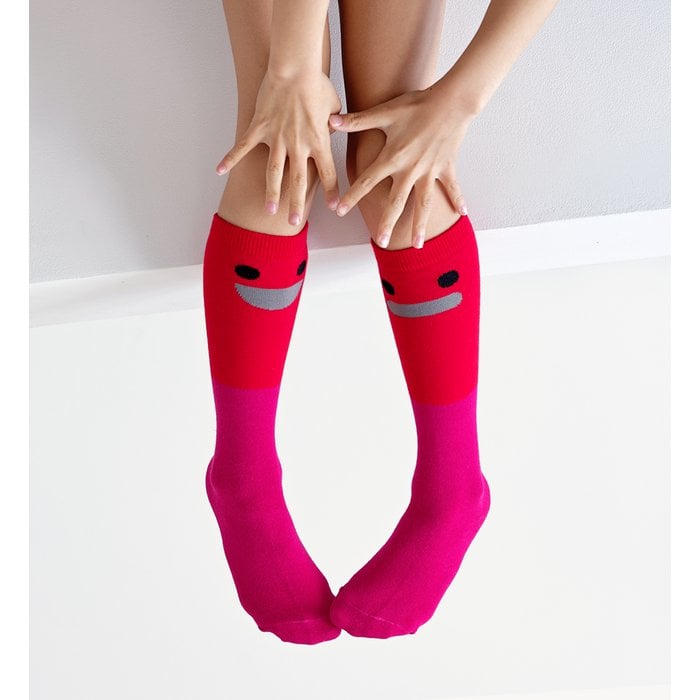 Smiley Stiefelsocke Rot