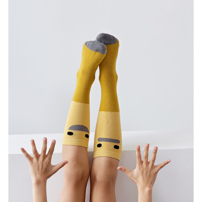 Smiley Stiefelsocke Gelb