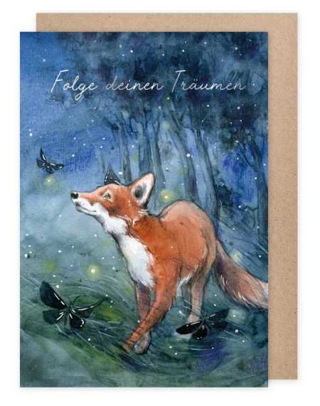 Karte mit Umschlag Folge deinen Träumen