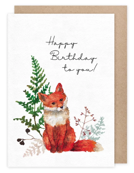 Karte mit Umschlag Happy Birthday to you! Fuchs