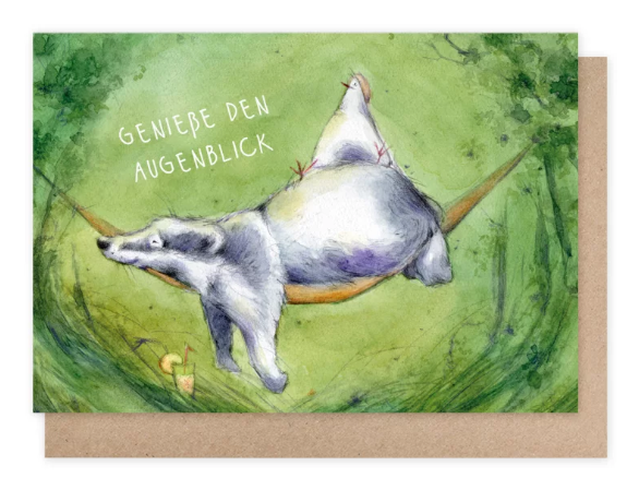 Karte mit Umschlag Genieße den Augenblick