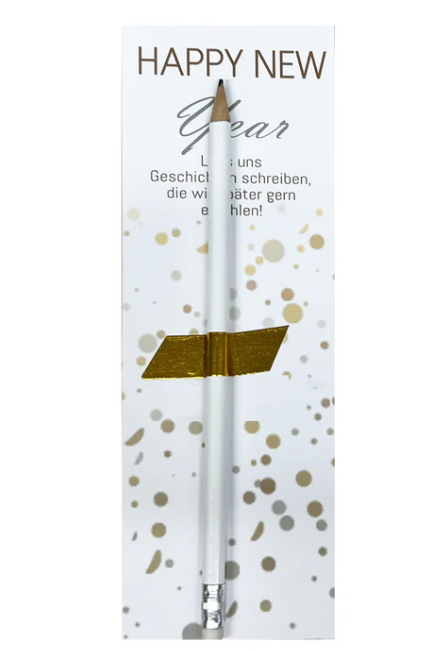 Happy New Year Geschenkidee mit Bleistift