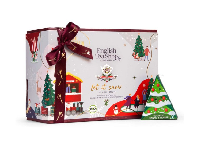 Teegeschenk "Let it snow", BIO, 12 Pyramiden-Beutel