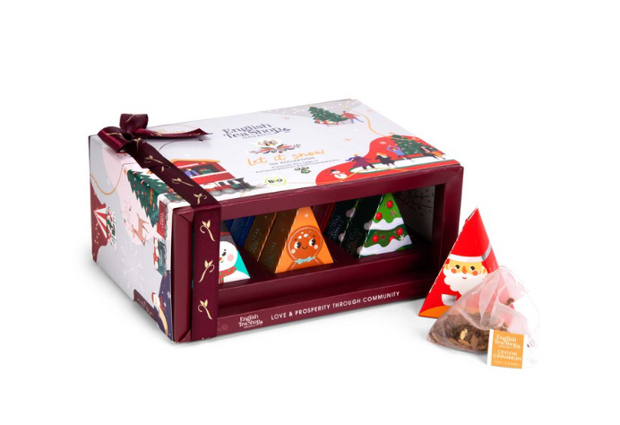 Teegeschenk "Let it snow", BIO, 12 Pyramiden-Beutel