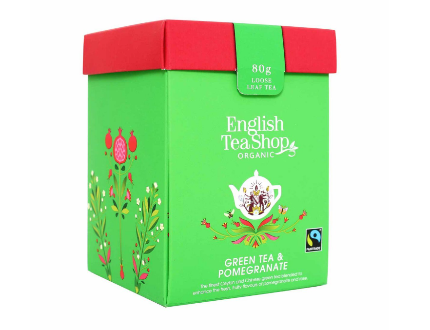 Grüner Tee Granatapfel, BIO Fairtrade, Loser Tee, 80g Box