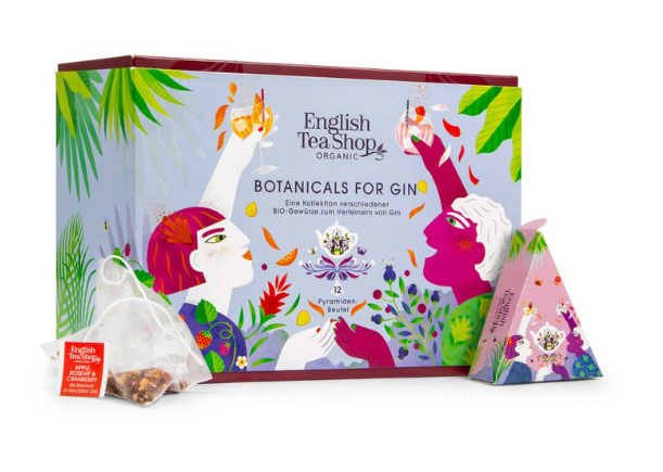 Botanicals for Gin Set, Geschenkbox Gin Gewürz-Kollektion, BIO, 12 Pyramidenbeute