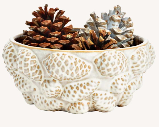 Deko Schale Tannenzapfen aus Porzellan
