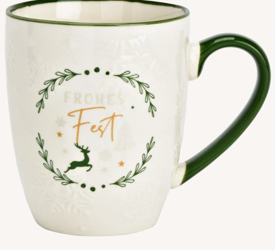 Becher "Frohes Fest" aus Porzellan