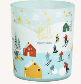 Winter Duftkerze -Pink Fairytale/blau-