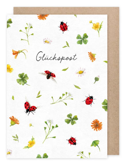 Karte mit Umschlag Glückspost