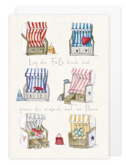 Karte mit Umschlag Strandkorb