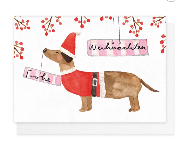 Karte mit Umschlag Frohe Weihnachten Dackel