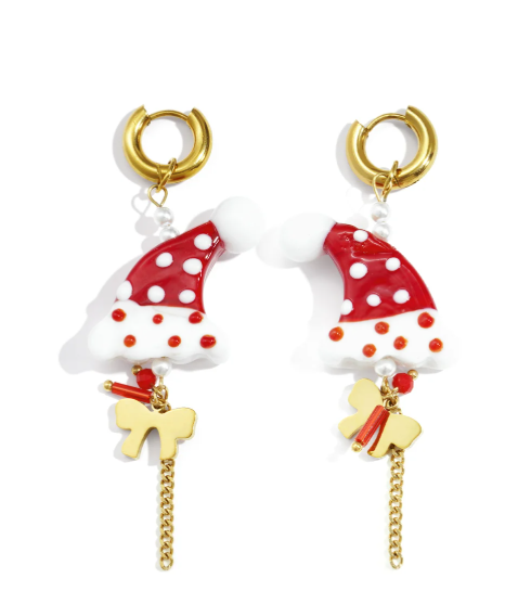 Christmas Earrings Santas Beanie