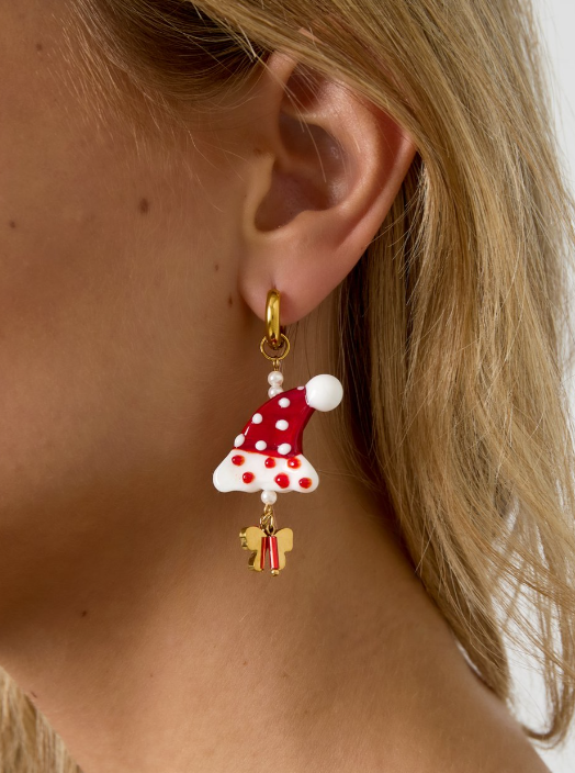 Christmas Earrings Santas Beanie