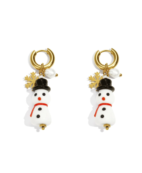 Christmas Earrings Snowman