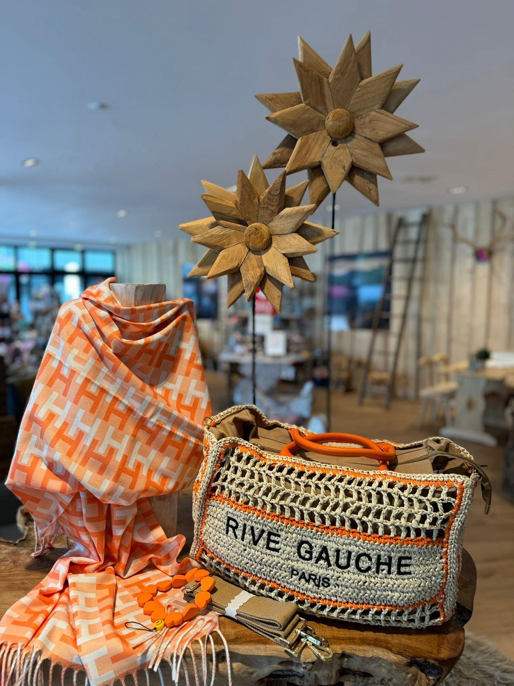 Rive Gauche Signature Collection Bag - Beach Bag Orangy -