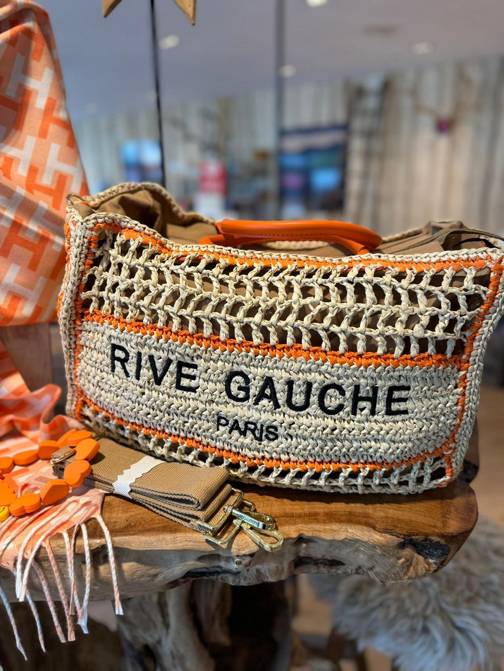 Rive Gauche Signature Collection Bag - Beach Bag Orangy -