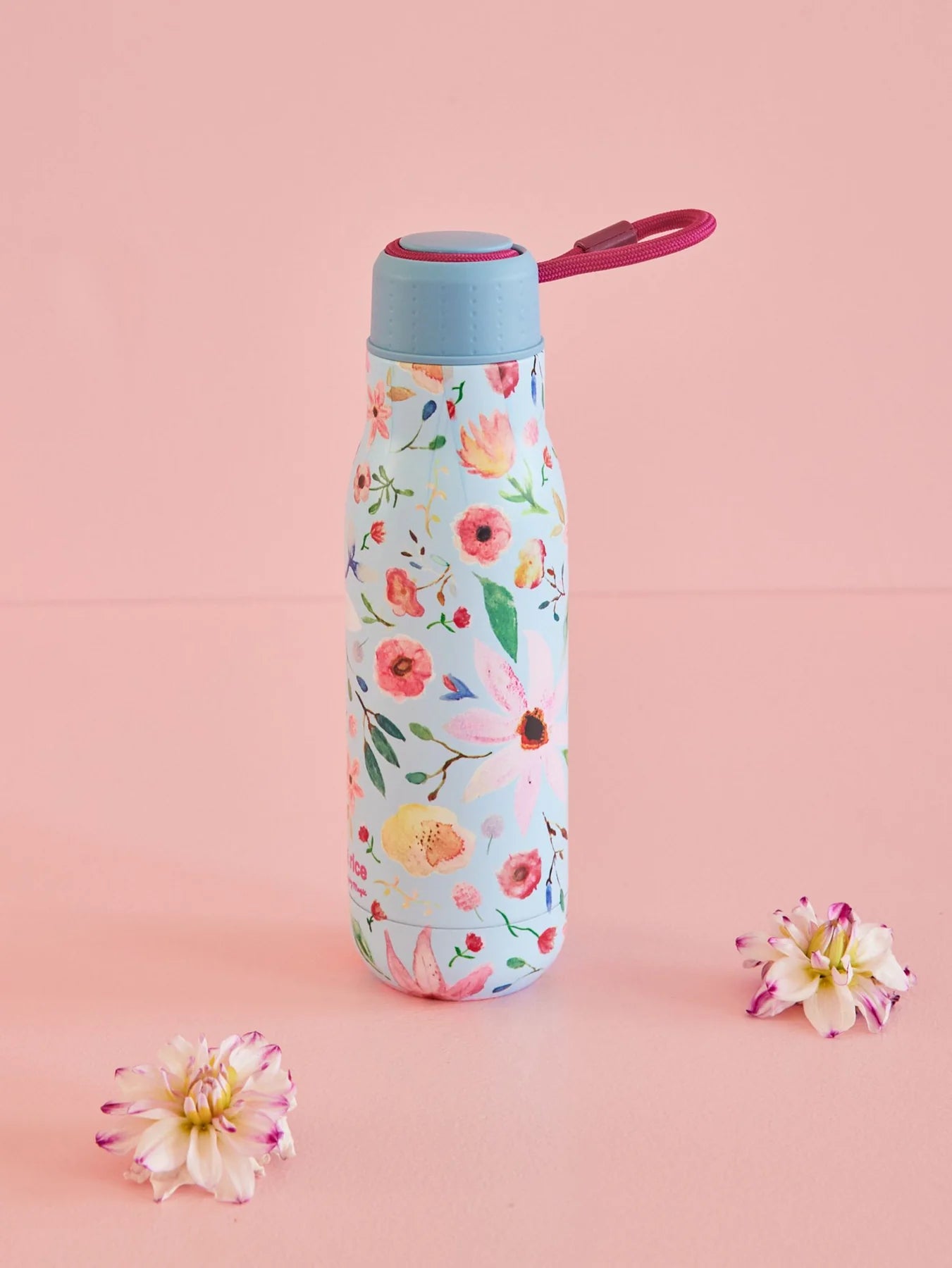 Stahl Flasche - Blau - Selma Flower Print