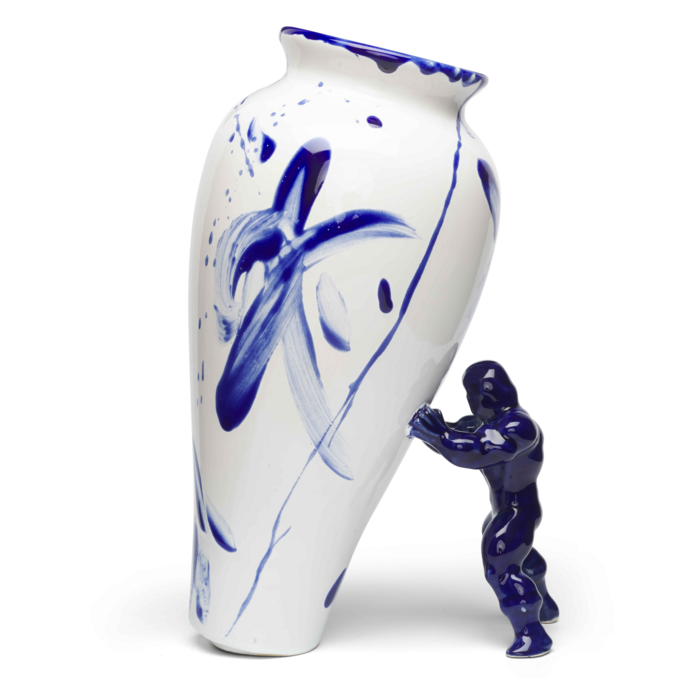 Superhero Vase in Dutch Blue
