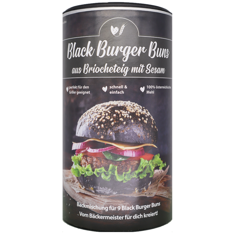 Backmischung Black Burger Buns