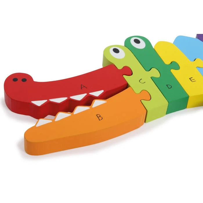 ABC Puzzle Krokodil aus Holz
