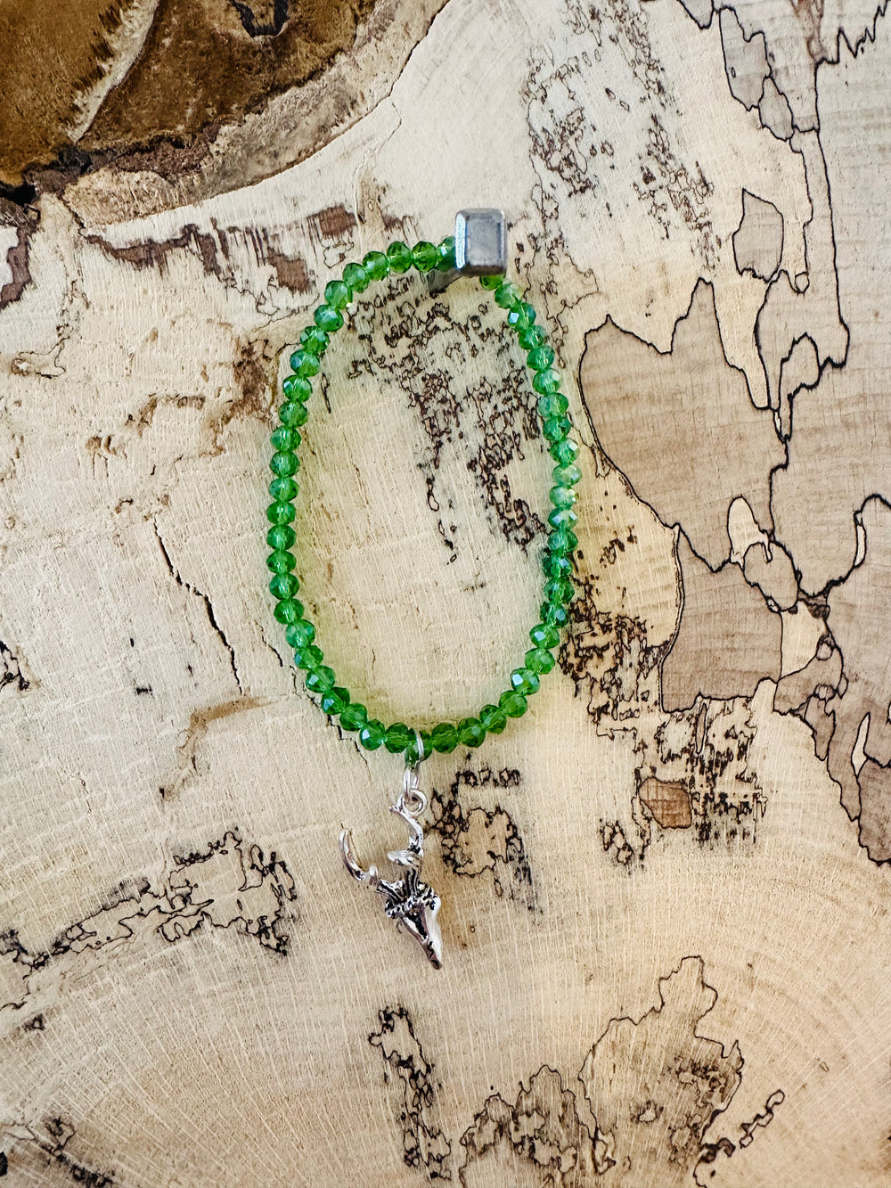 Perlenarmband mit Hirsch, Dackel oder Rehbock