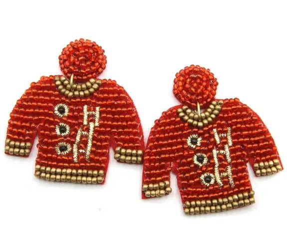 Happy Christmas Earrings -Christmas Sweater-