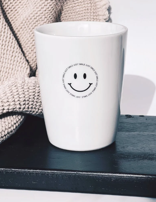 Happy Mug Just Smile -black-