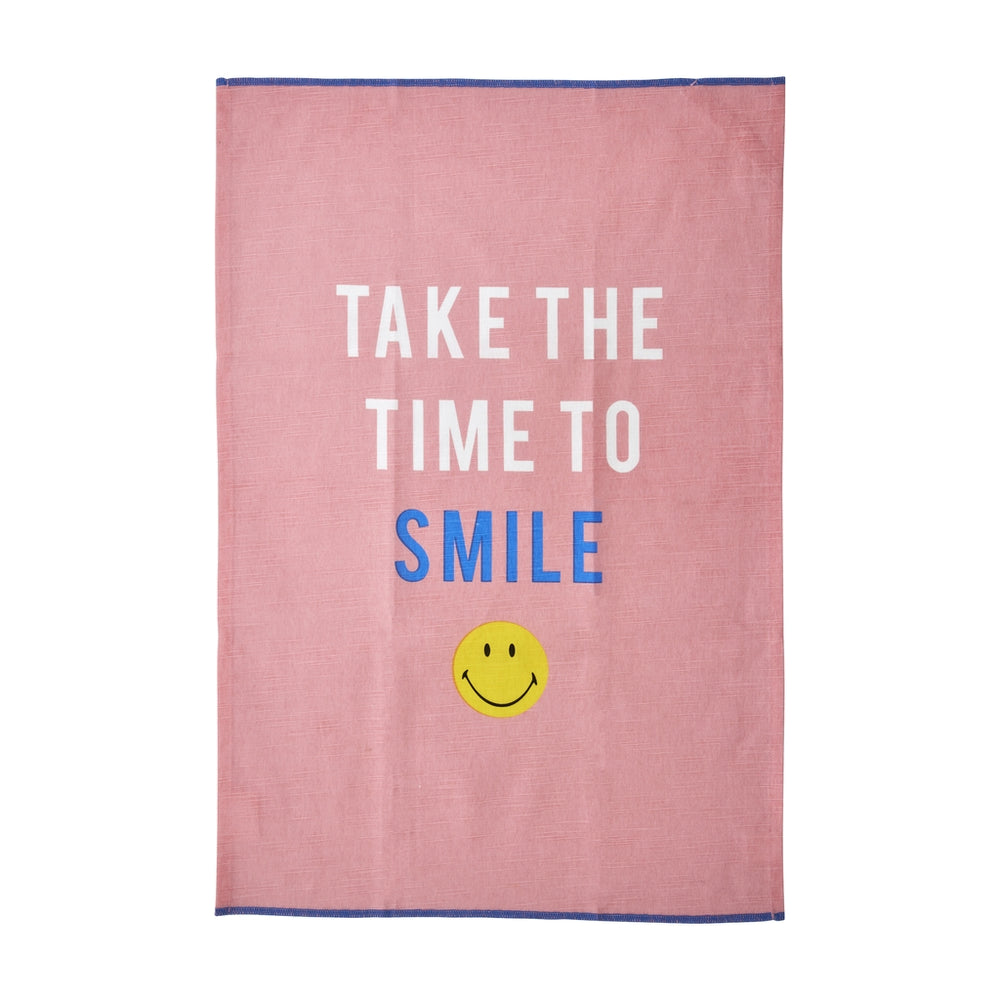 Happy Küchentuch - Take the Time to Smile -rosy-