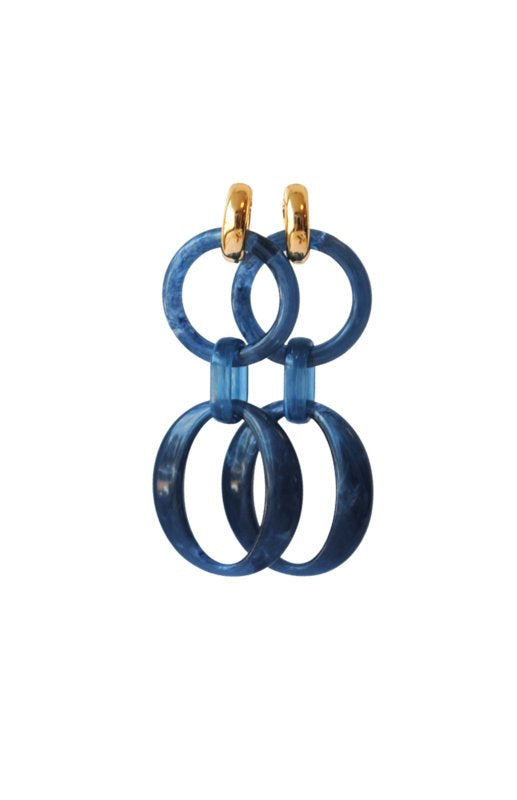 Happy Earrings Blue Chain