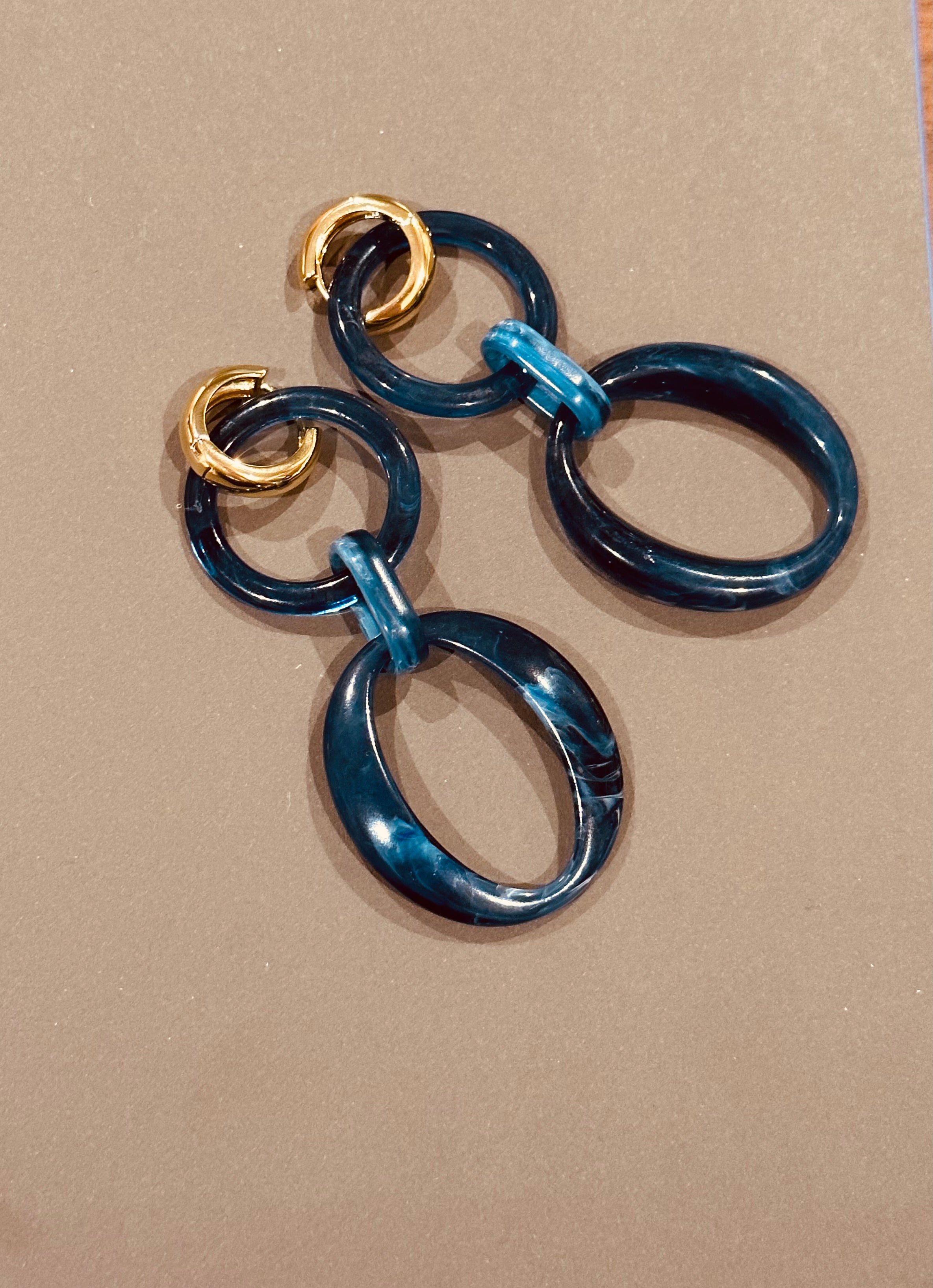 Happy Earrings Blue Chain
