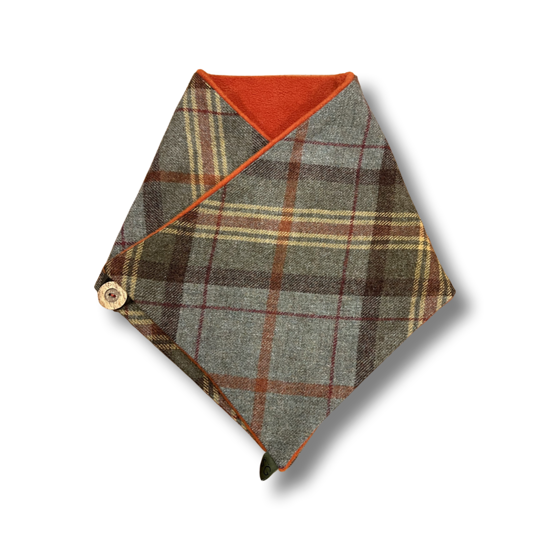 Tweed Snood (Dreiecksschal) Green/Brown & Orangy