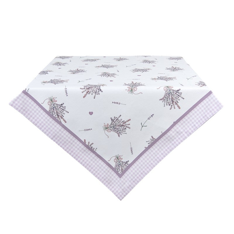 Tischdecke 100cm x 100cm -Lavendel weiß-