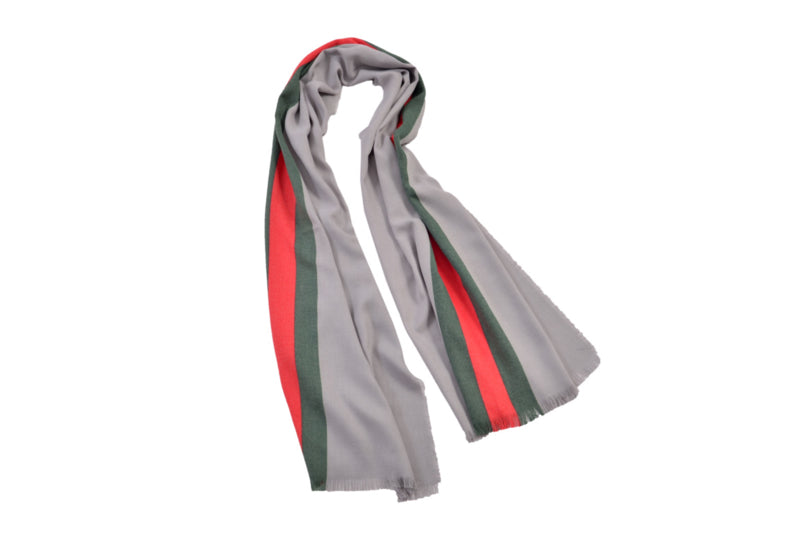 The Equestrian Pashmina -Grey with Stripes-