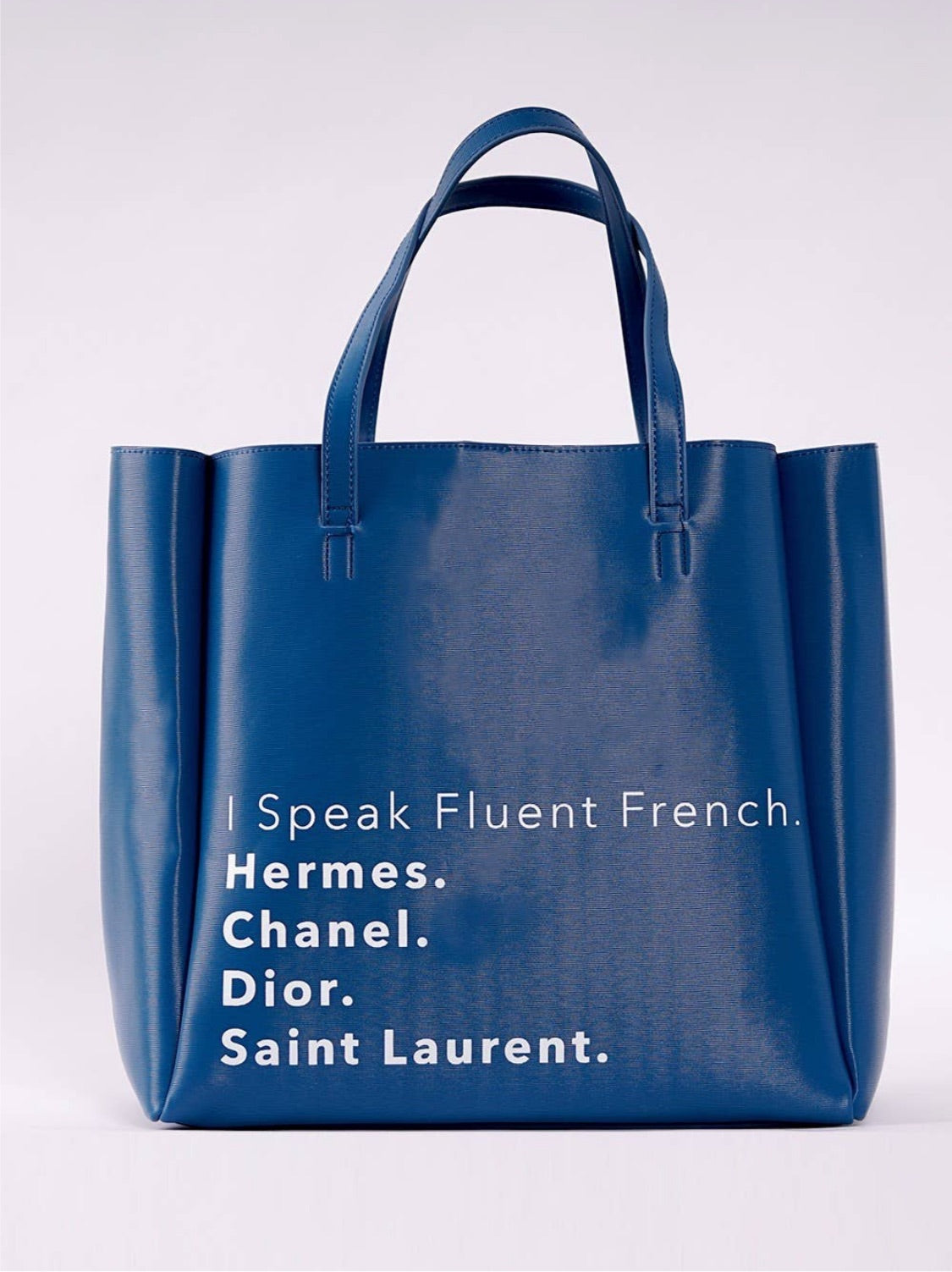 French Language Tote Crossbody -Indigo-