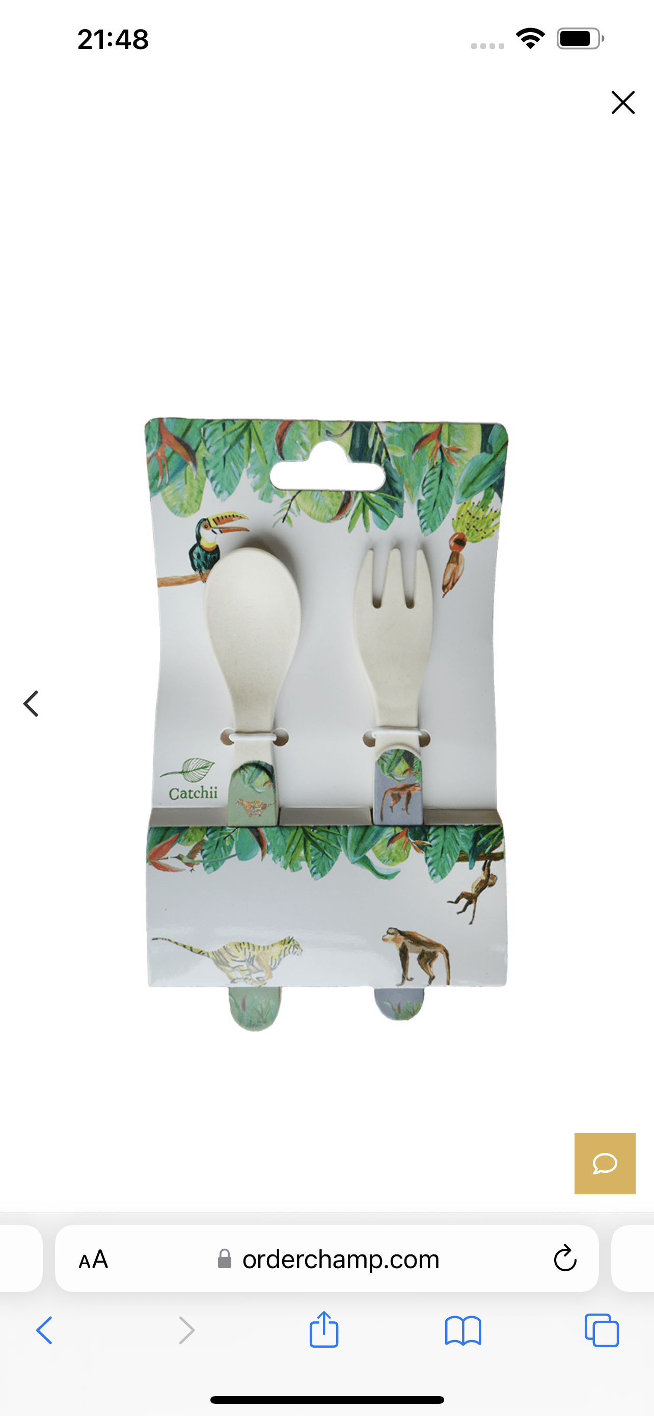 Kinderbesteck Bambus -grn/blau-  Waldgeflster - Der Store