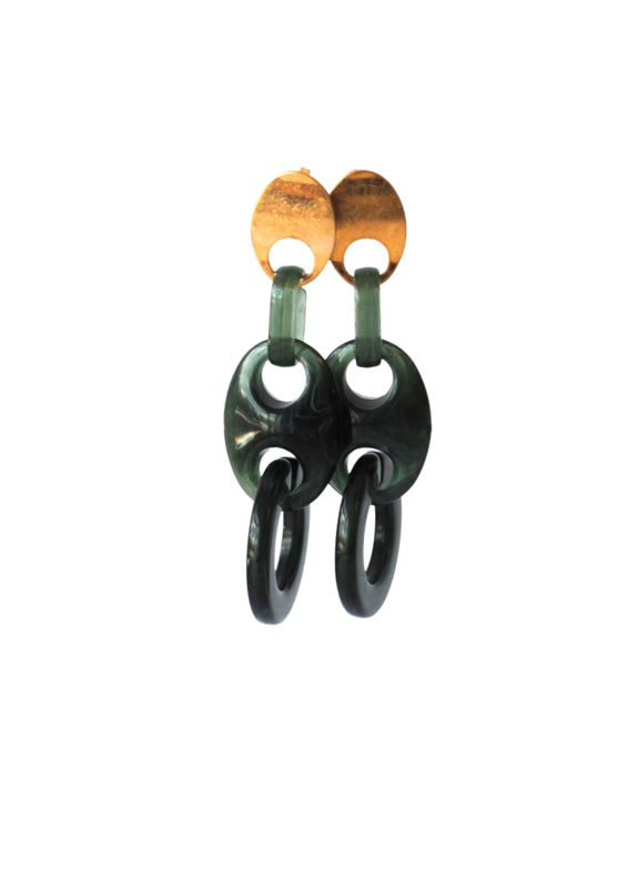 Happy Earrings Green Chain