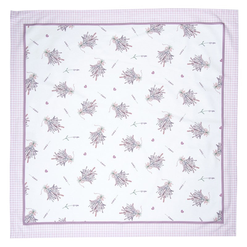 Tischdecke 100cm x 100cm -Lavendel weiß-